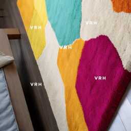 New Colorful Luxury Handmade Wool Tufted Oushak Rug, Modern Bedroom Rugs, Pastel Area Carpet, Scalloped Edge, Home Decor Carpets - thumbnail 2