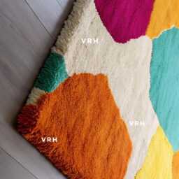 New Colorful Luxury Handmade Wool Tufted Oushak Rug, Modern Bedroom Rugs, Pastel Area Carpet, Scalloped Edge, Home Decor Carpets - thumbnail 3