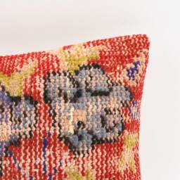 12x20 Turkish Kilim Pillow Cover Handmade Vintage Wool Carpet Cushion - thumbnail 2