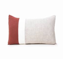 20x26 Pillow Covers Lumbar Throw Cover, Rust Cushion Cover Geometric Case Linen, Standard Cases Handmade