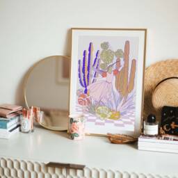 Hummingbird Lady Terrarium Art Print Surreal Botanical Decor - thumbnail 2