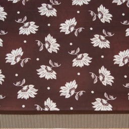 "Brown White Floral Valance - 17""x44" - thumbnail 2