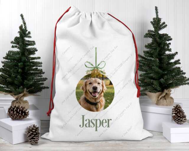 Christmas Sack, Santa Xmas Bauble, Dog Pet Gift, Sack - image 1