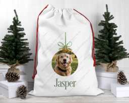 Christmas Sack, Santa Xmas Bauble, Dog Pet Gift, Sack - thumbnail 1