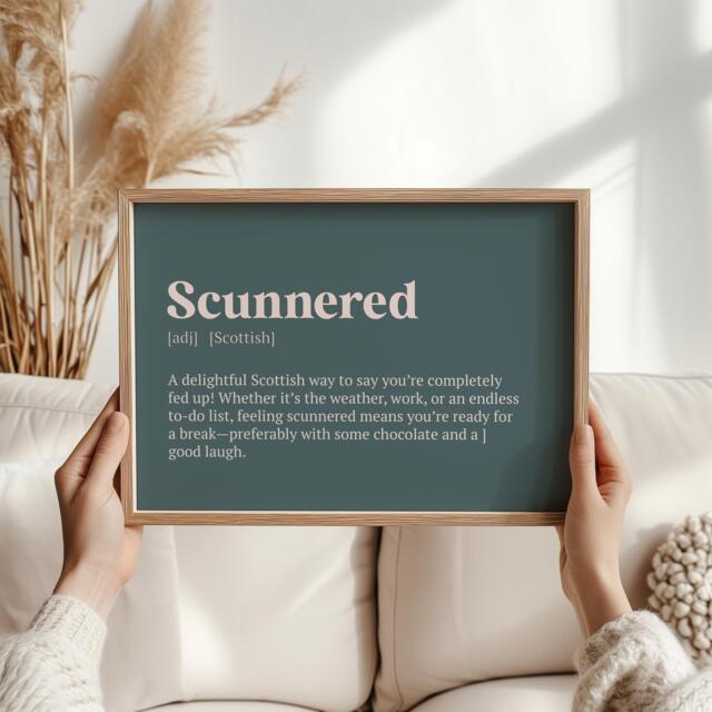 Scunnered Definition Print - Humorous Scottish Wall Art Fun Gift For Friends & Family Unique Language Decor Quirky Home Scotland - image 1