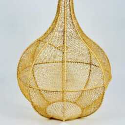 Moroccan Handmade Rattan Lampshade - Large 4-Tier Wicker & Raffia Pendant Light, Boho Straw Ceiling Shade - thumbnail 2