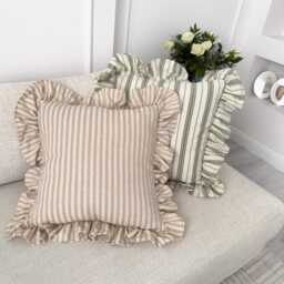 Ruffled Pillow Sham Cotton Case With Ruffle Linen Textured Cushion Cover Frill, 8 Colour Option - All Sizes - thumbnail 3