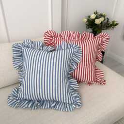 Ruffled Pillow Sham Cotton Case With Ruffle Linen Textured Cushion Cover Frill, 8 Colour Option - All Sizes - thumbnail 2