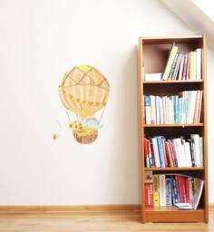 Tegan The Elephant On Hot Air Balloon Wall Sticker