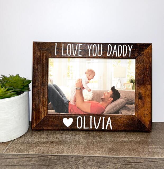 I Love You Daddy Personalized Picture Frame Gift, Fathers Day Dad New Dad First Father's Day, Gift For - image 1