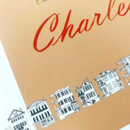 Charleston Streetscape + Map Drawing Side Porch Houses South Carolina City Plan - Art Print Wedding Realtor Moving Gift Travel Souvenir - thumbnail 3