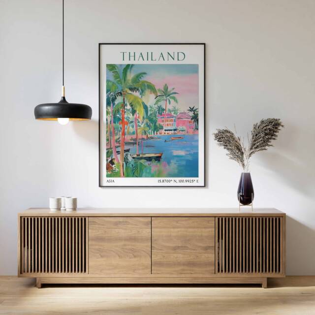 Thailand Travel Print, Poster, Landscape Thai Wall Art, Southeast Asian Decor, Gift - image 1
