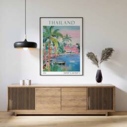 Thailand Travel Print, Poster, Landscape Thai Wall Art, Southeast Asian Decor, Gift - thumbnail 1