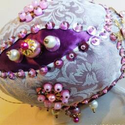 Antique Look Original Shatterproof Handmade Hand Beaded Christmas Ornament Gift - thumbnail 3