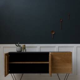 Konk ??? Oak & Steel Credenza [Large] Bespoke Sizes Available Mid Century Solid Wood Industrial Sideboard, Handmade Console Cabinet - thumbnail 3