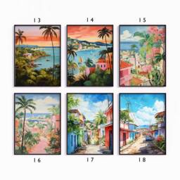 Dominican Republic Poster Set, Caribbean Travel Prints, Floral Art, Latin Decor, Folk Art Poster, Tropical Gift, A1/A2/A3/A4 - thumbnail 3