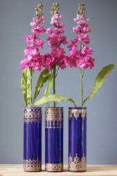 Boho Housewarming Gift For Her, Bohemian Glass Vase, Mehndi Decor, Moroccan Decor - thumbnail 1