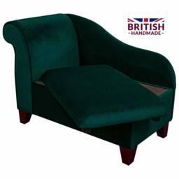 Handmade Green Velvet Storage Chaise Longue Ottoman Blanket Box - thumbnail 1