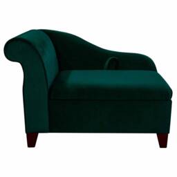 Handmade Green Velvet Storage Chaise Longue Ottoman Blanket Box - thumbnail 3