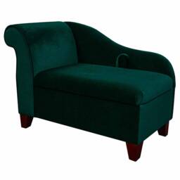 Handmade Green Velvet Storage Chaise Longue Ottoman Blanket Box - thumbnail 2