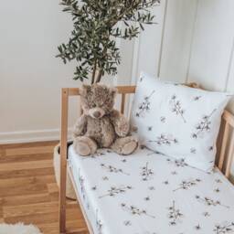 Cotton Flower Baby Girl Boy Bedding, Shower Gift, Nursery Fitted Floral Crib Sheet For & Toddler - thumbnail 3