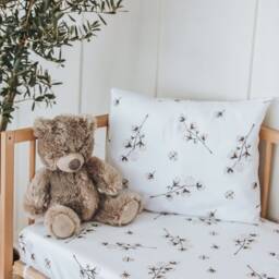 Cotton Flower Baby Girl Boy Bedding, Shower Gift, Nursery Fitted Floral Crib Sheet For & Toddler - thumbnail 4