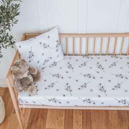Cotton Flower Baby Girl Boy Bedding, Shower Gift, Nursery Fitted Floral Crib Sheet For & Toddler - thumbnail 2