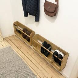 Shoe Rack Made Of Sustainable Wood With An Oak Finish - Hallway Country-Style Shoe Storage - thumbnail 2