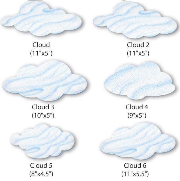 Cloud Wall Stickers Decals For Girls Room Or Nursery Walls - Stk1073 - image 1