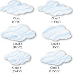 Cloud Wall Stickers Decals For Girls Room Or Nursery Walls - Stk1073 - thumbnail 1