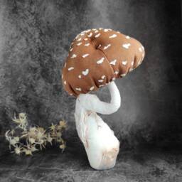 Textile Mushroom Sculpture Handmade Amanita Home Decor - thumbnail 4