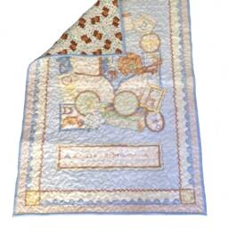 Baby Quilt, Bedding, Boy's Nursery, Boy Play Mat, Blanket, Comforter, Crib Cot Wrap - thumbnail 2