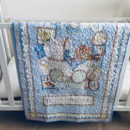 Baby Quilt, Bedding, Boy's Nursery, Boy Play Mat, Blanket, Comforter, Crib Cot Wrap - thumbnail 4