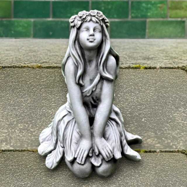 Concrete Fairy Sculpture Garden Nymph Statue Handcrafted Stone Girl Figurine Outdoor Elf Ornament Cement Decoration Elf Patio Art Gift - image 1