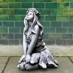 Concrete Fairy Sculpture Garden Nymph Statue Handcrafted Stone Girl Figurine Outdoor Elf Ornament Cement Decoration Elf Patio Art Gift - thumbnail 2