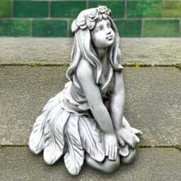 Concrete Fairy Sculpture Garden Nymph Statue Handcrafted Stone Girl Figurine Outdoor Elf Ornament Cement Decoration Elf Patio Art Gift - thumbnail 3