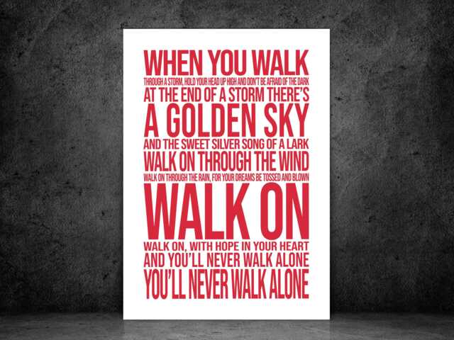 Ynwa - Red - Liverpool Football Wall Print Home Decor Gift Bespoke Poster A5 A4 A3 Framed - image 1