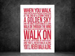 Ynwa - Red - Liverpool Football Wall Print Home Decor Gift Bespoke Poster A5 A4 A3 Framed - thumbnail 1