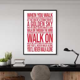 Ynwa - Red - Liverpool Football Wall Print Home Decor Gift Bespoke Poster A5 A4 A3 Framed - thumbnail 2
