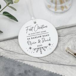 Personalised First Christmas Decoration, New Home Ornament, Road Name Decoration - thumbnail 2