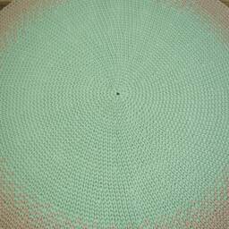 Chunky Knit Cotton Rug, Gray & Mint, Kids Play Mat - 47'' - thumbnail 2