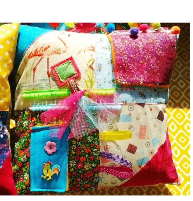 Dementia Alzheimers Sensory Pillow Cushion Quilt Fidget Toy Activity Blanket Therapy Fiddle Gift Residents Activities Twiddle Support Mixed - image 1