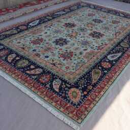 7x10 Pastel Blue Bidjar Rug Afghan Hand Knotted Veg Dyes Wool Rug, Boho Oriental Turkmen Rustic Oushak Home Decor, Living Room - thumbnail 2