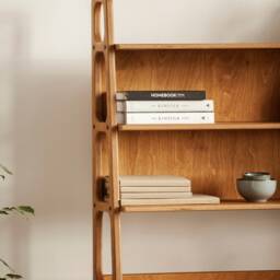 Bookcase Desk, Wood Work From Home, Mid Century Modern, Mid Wooden Modular Wall Shelving, Computer Desk - thumbnail 2