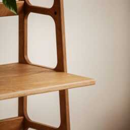 Bookcase Desk, Wood Work From Home, Mid Century Modern, Mid Wooden Modular Wall Shelving, Computer Desk - thumbnail 4