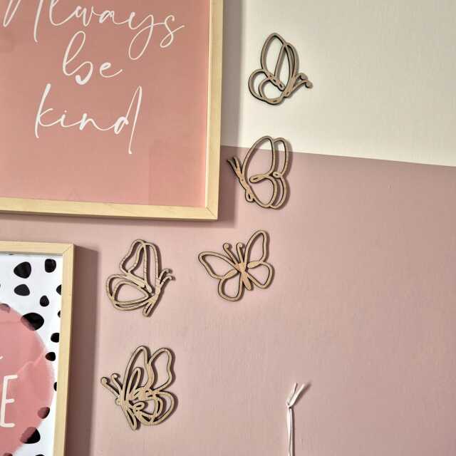 Whimsical Wooden Butterfly Wall Set - Laser Cut Acrylic Or Wood Custom Colour Nursery Decor Kids Room Butterflies Boho Art - image 1