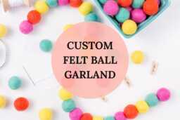 Custom Felt Ball Garland - Pom Birthday Personalised Kids Room Decor - thumbnail 1
