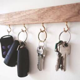 Handcrafted Wood Key Holder - Meranti Or Pine Entryway Organizer - thumbnail 3