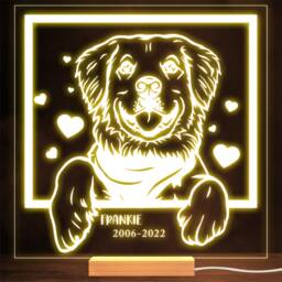 Golden Retriever Dog Memorial Pet Loss Dates Personalised Gift Lamp Night Light