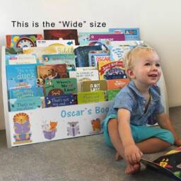 Nursery Bookcase - Personalised Baby Shower Rainbow & Cute Animal Themes Front-Facing Ships Assembled Handmade in UK - thumbnail 3